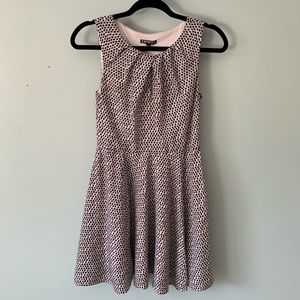EXPRESS Patterned Fit & Flare Keyhole Dress